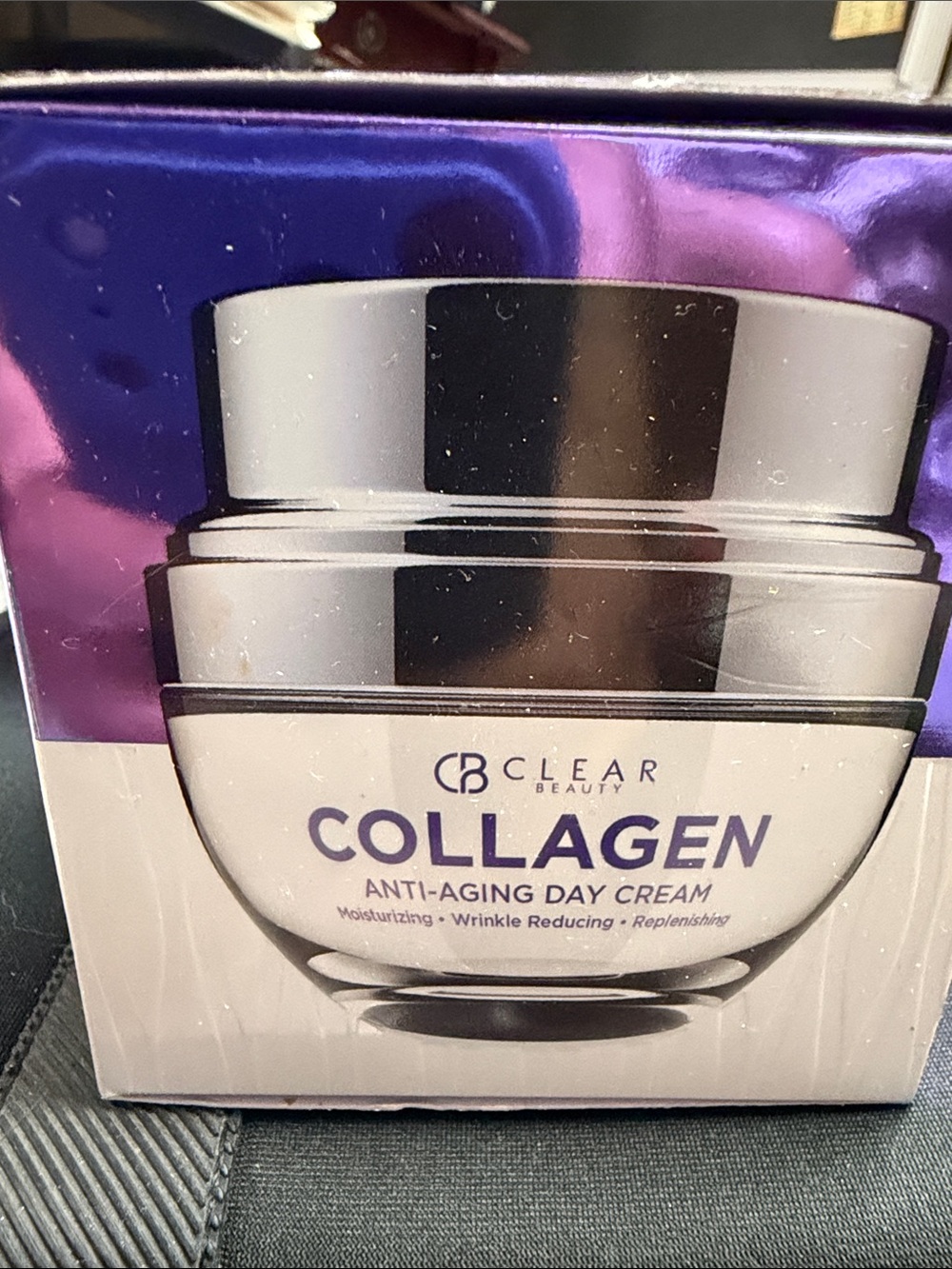 Clear Beauty Collagen Anti-Aging Day Cream - Purple & White